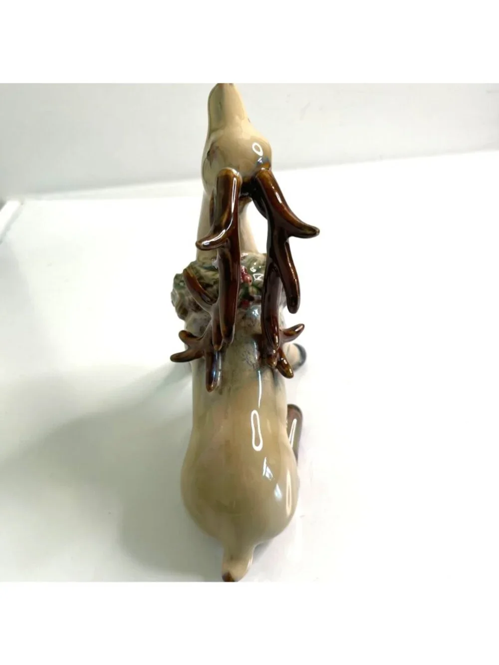 Vintage Ceramic Reindeer Figurines Tii Collection Pristine 2pc Set Resting Deer